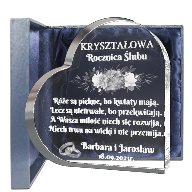 kryształowa statuetka na złote gody dla rodziców